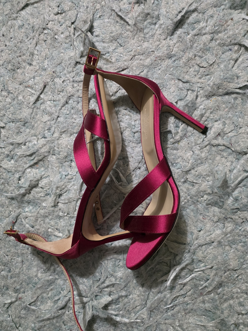 Banana Republic Fuchsia Satin Strappy Stiletto Heels